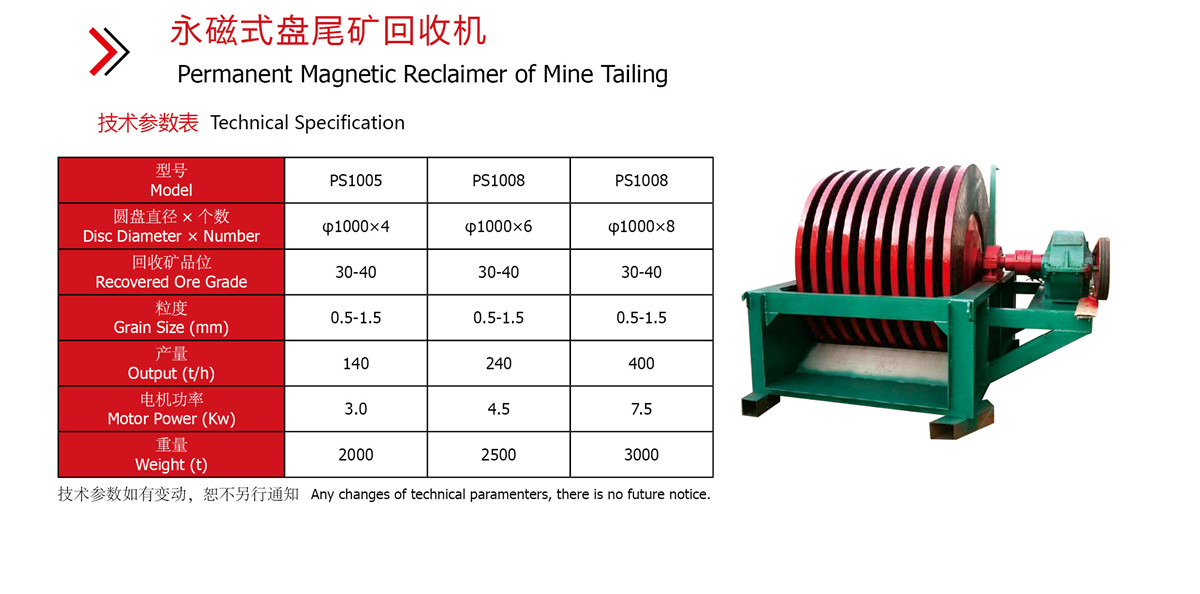 永磁式盤尾礦回收機